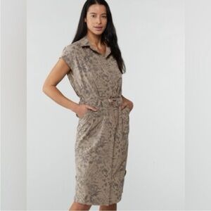 REI Co-Op Sun Up Shirt Dress Brown Floral Print UPF 50 Size XS EUC